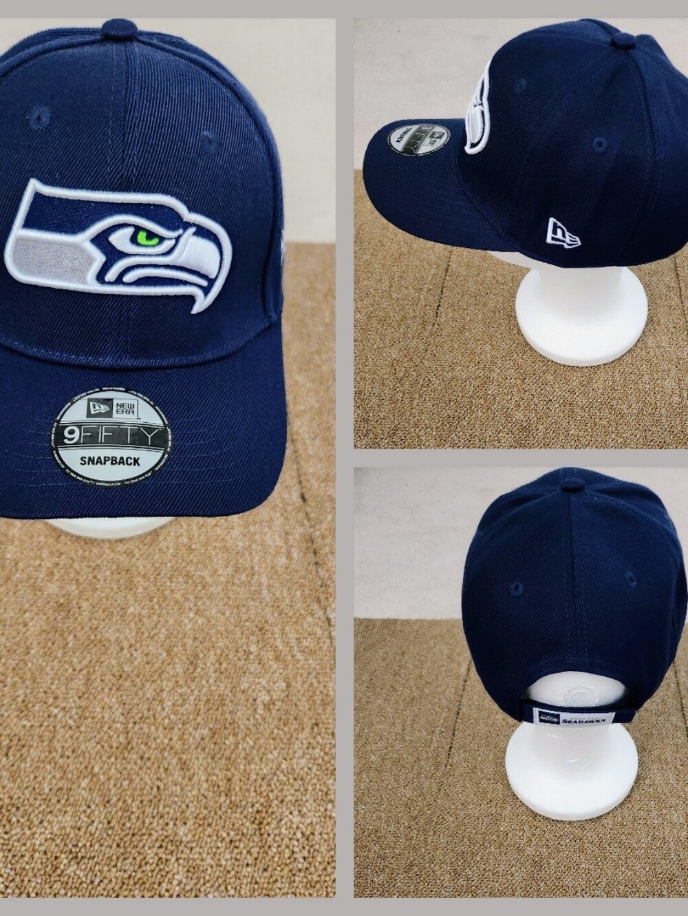 SEATTLE SEAHAWKS NFL FOOTBALL STRAPBACK HAT.